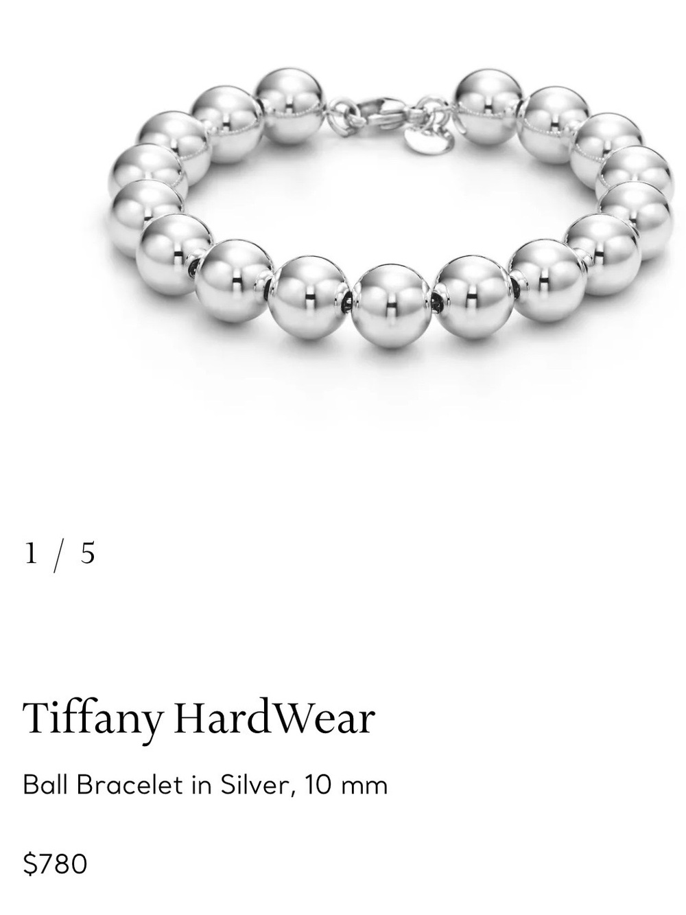 Tiffany & Co. Sterling Silver Bead Bracelet w/Tiffany Blue Pouch, no wear at all - Picture 12 of 12